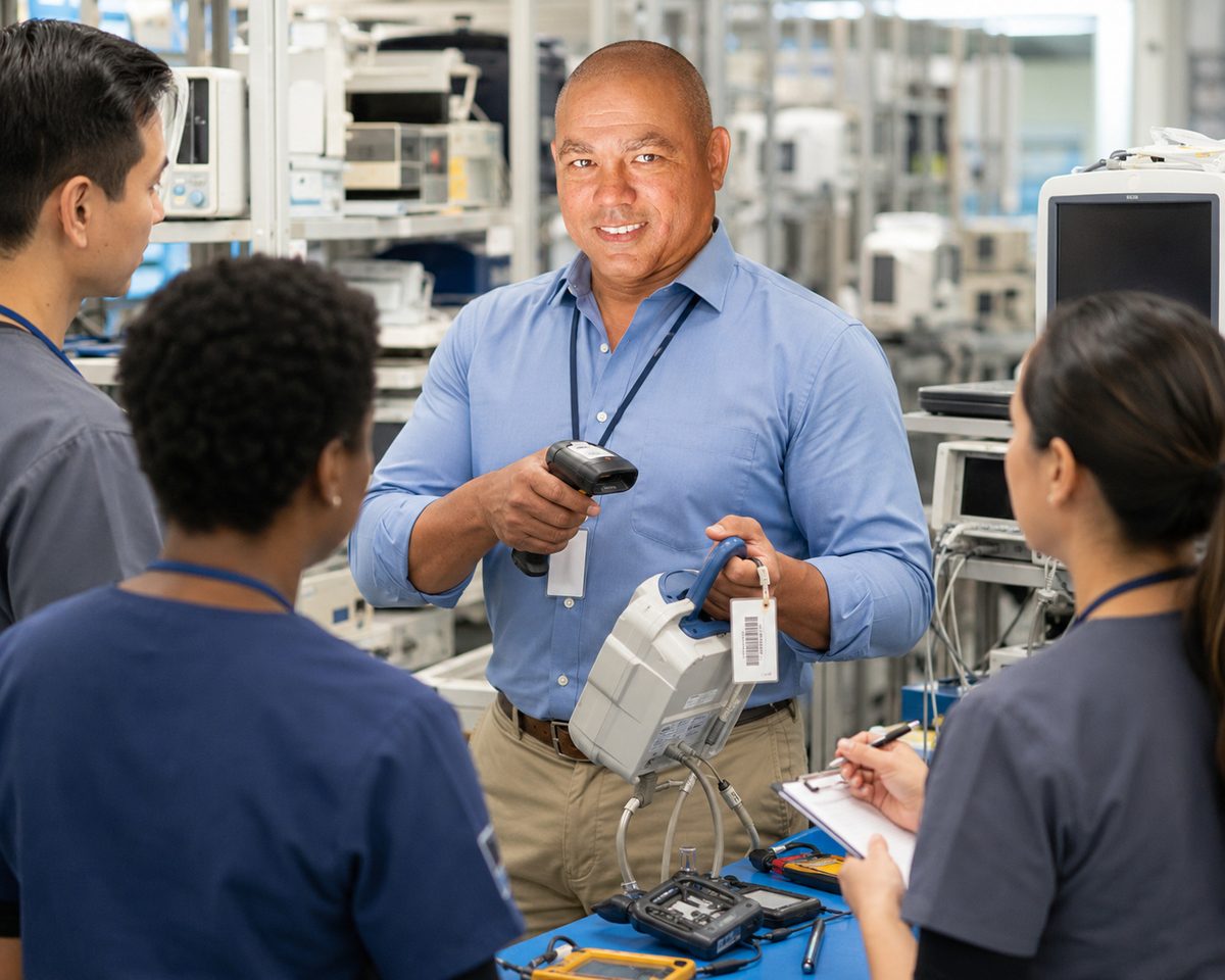 Devin Leads Hospital Equipment Inventory Training
