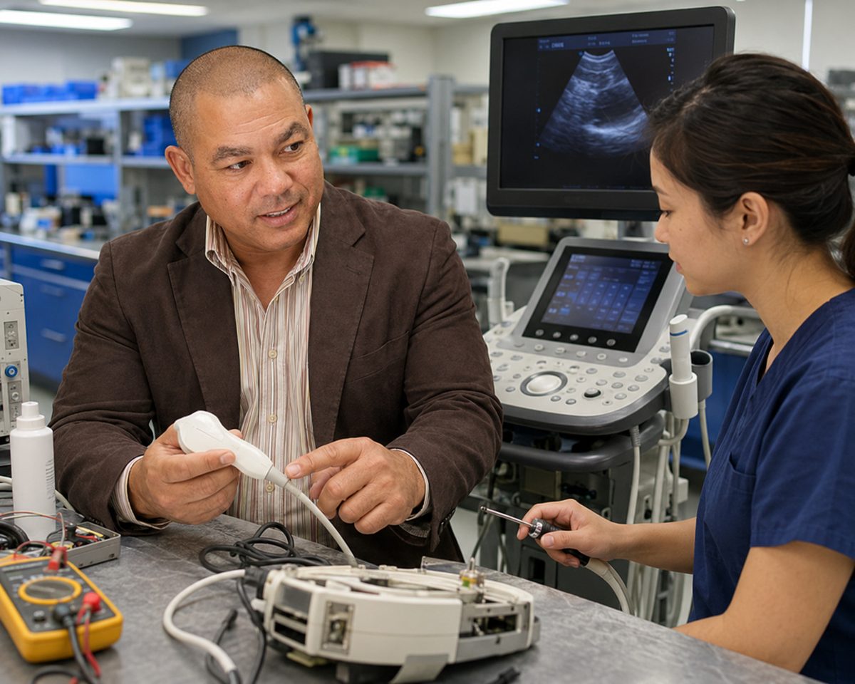 Devin Troubleshoots an Ultrasound Transducer
