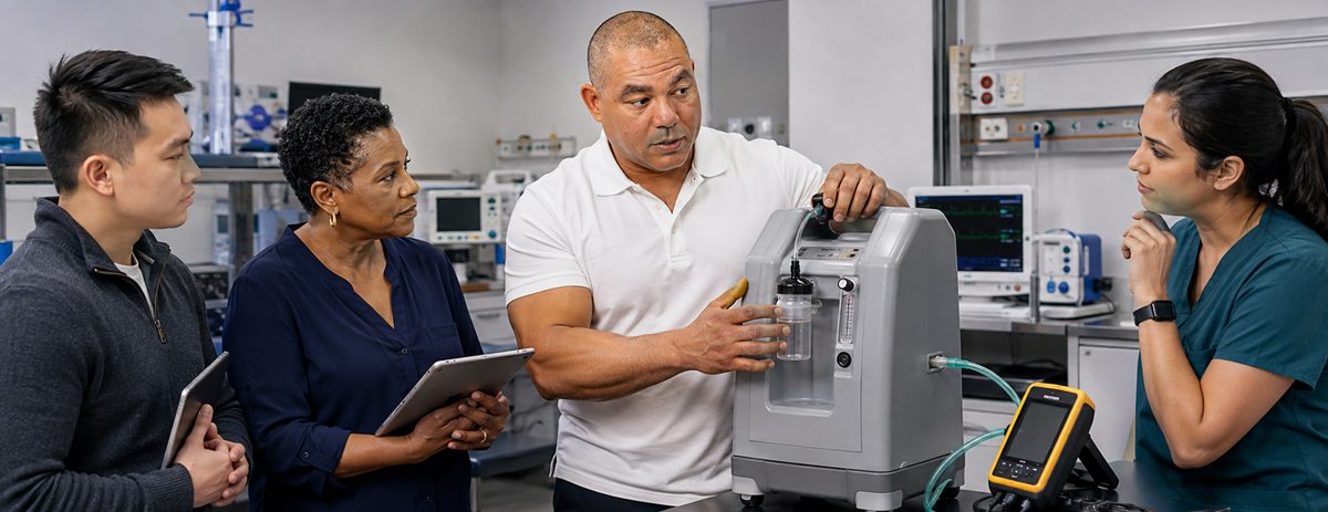 Oxygen concentrator performance verification workshop